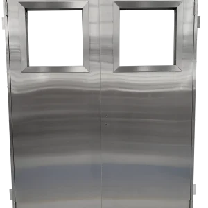 Puerta doble con visor.